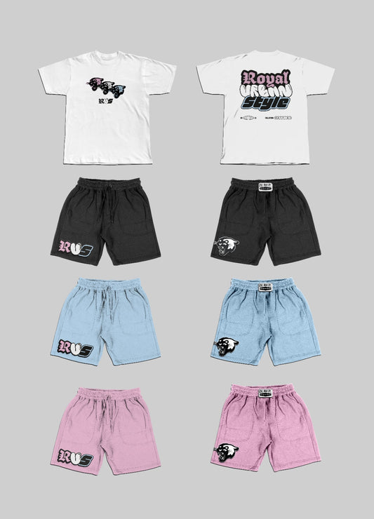 SUMMER SHORT BLACK/BLUE/PINK